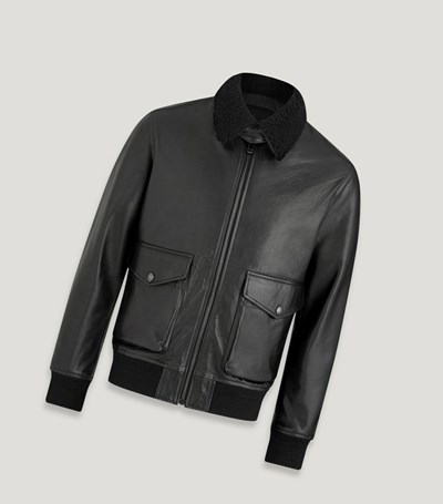 Black Men's Belstaff Chart Motorcycle Jacket | 7854921-AR