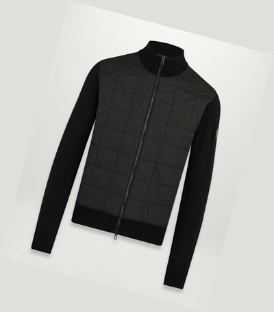 Black Men's Belstaff Kelbrook Zip Cardigan Knitwear | 4721536-MC