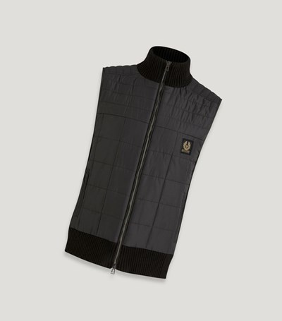 Black Men's Belstaff Kempton Vest Knitwear | 8910356-HQ
