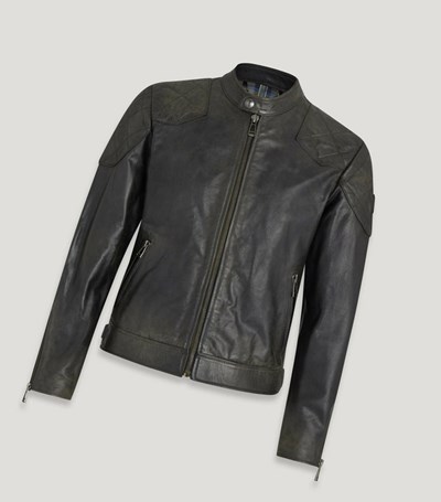 Black Men's Belstaff Outlaw Motorcycle Jacket | 6253197-QW