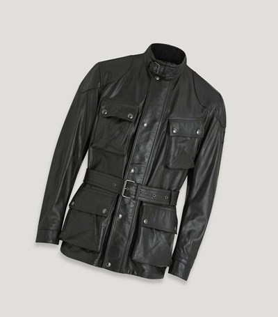 Black Men's Belstaff Trialmaster Panther Motorcycle Jacket | 2967045-OK
