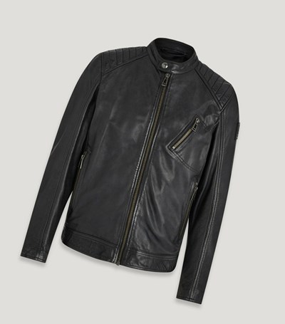 Black Men's Belstaff V Racer Motorcycle Jacket | 1240583-UM