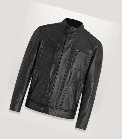 Black Men's Belstaff Weybridge Motorcycle Jacket | 0394825-RE