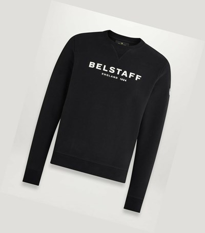 Black / White Men's Belstaff 1924 Sweatshirts | 8017492-GV