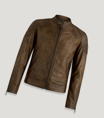 Brown Men's Belstaff Outlaw Motorcycle Jacket | 7908563-JA