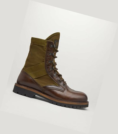 Brown Men's Belstaff Trooper Lace Up Boots | 1692704-PU