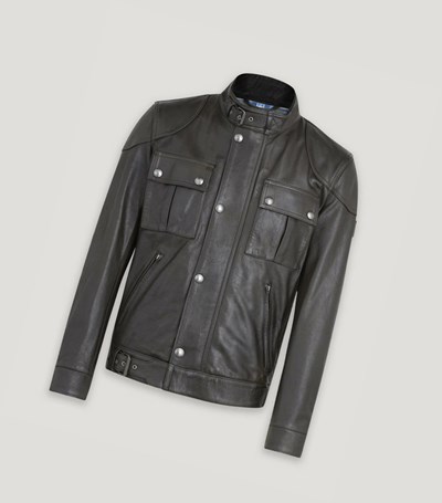 Dark Grey Men's Belstaff Gangster Motorcycle Jacket | 0613982-CX