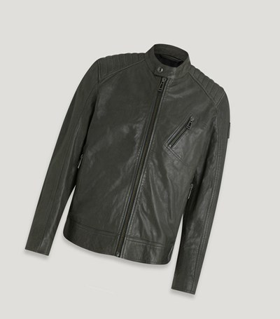 Dark Grey Men's Belstaff V Racer Motorcycle Jacket | 5376419-DB