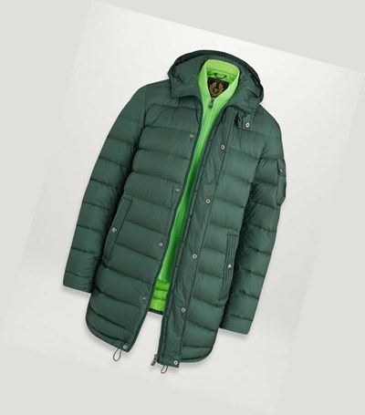 Green / Green Men's Belstaff Stadia Parka Coats | 3756190-AD
