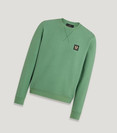 Green Men's Belstaff Sweatshirts | 3290617-LX