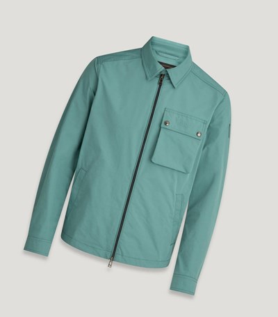 Turquoise Men's Belstaff Wayfare Overshirts | 7083461-XL