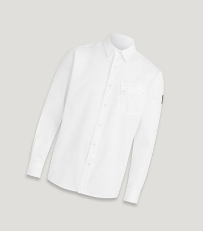 White Men's Belstaff Pitch Shirts | 7823059-JP