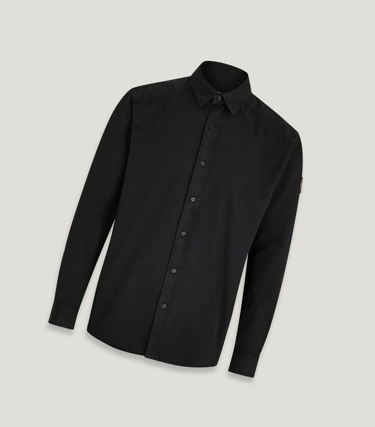 Black Men's Belstaff Dunmore Shirts | 4283057-SI - Click Image to Close