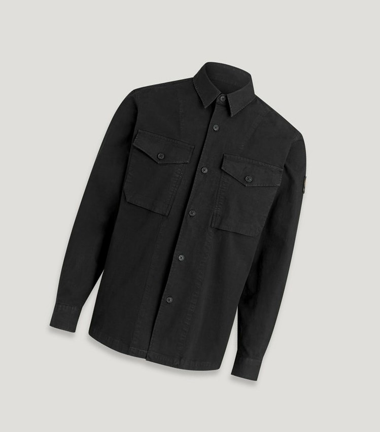 Black Men\'s Belstaff Scape Shirts | 2194635-HE