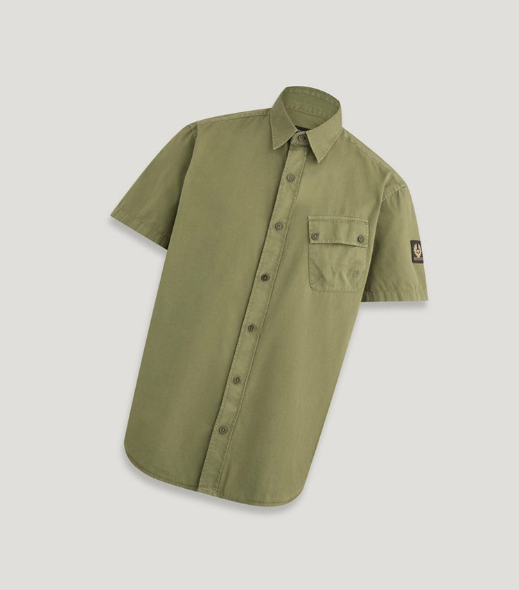 Blue Grey Green Men\'s Belstaff Pitch Short Sleeved Shirts | 8962153-AU