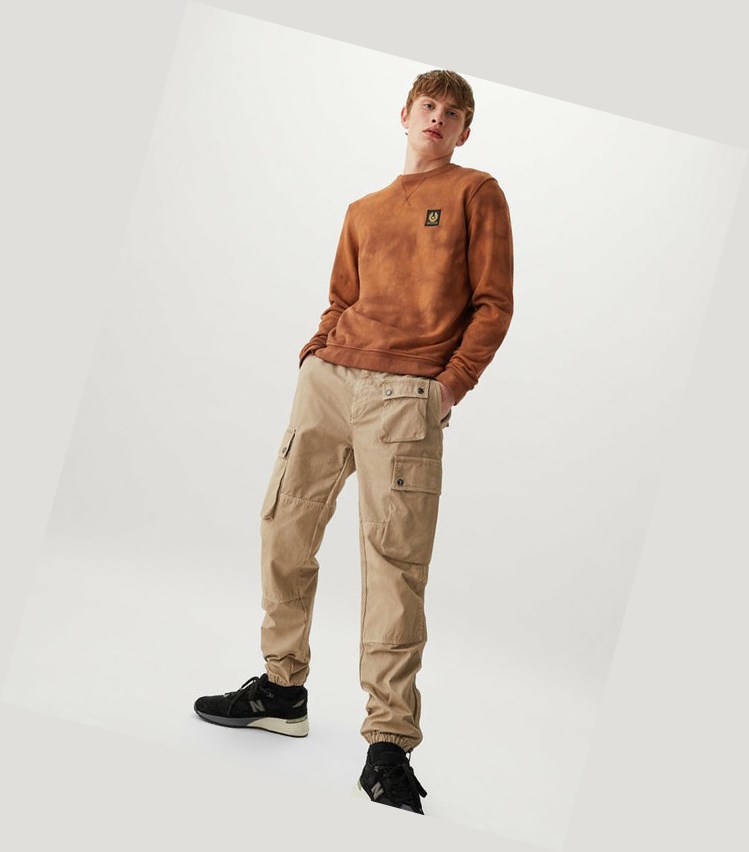 Brown Men's Belstaff Surface Sweatshirts | 2307954-YH