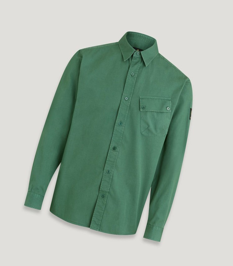 Green Men\'s Belstaff Pitch Shirts | 8319702-IA