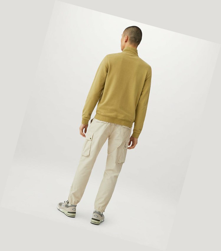 Khaki Men's Belstaff Long Way Up Zip Through Sweatshirts | 4312756-UD