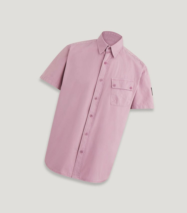 Lavender Men\'s Belstaff Pitch Short Sleeved Shirts | 0149578-OJ