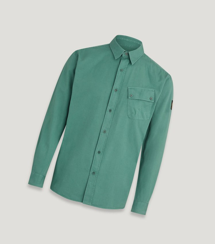 Turquoise Men\'s Belstaff Pitch Shirts | 5964210-FK